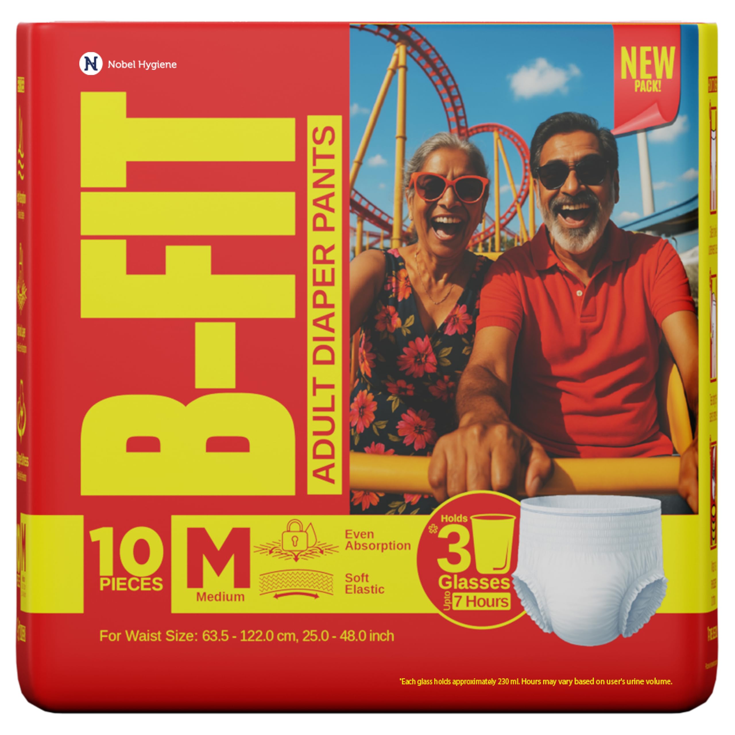 B-FIT Unisexadult Diapers Pant Style - Medium Size - Pack Of 1 (Unit Count 10)