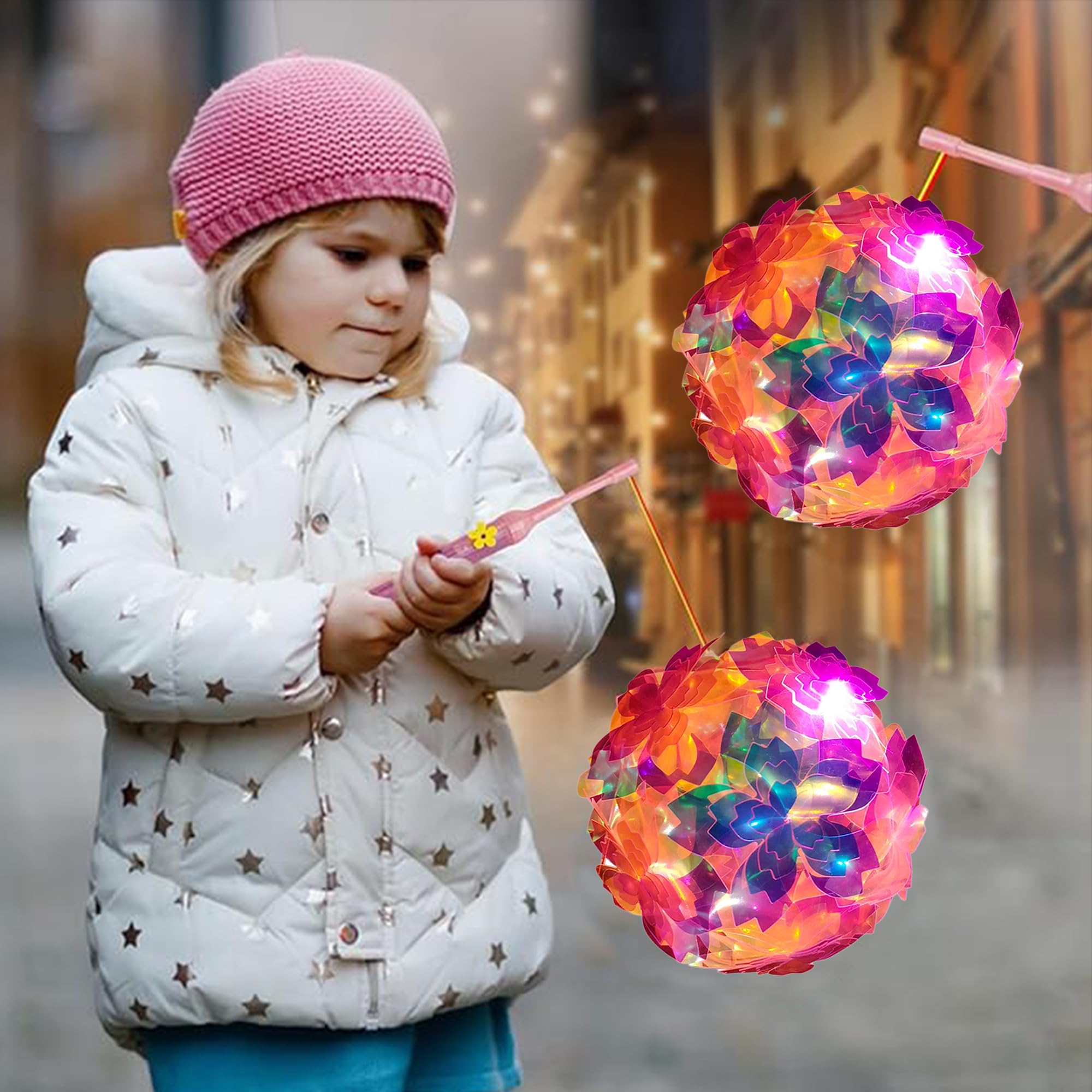 Kit Lanterna Fai Da Te Per Bambini, Con LED E Asta, Multicolore, Per San Martino, Natale E Halloween