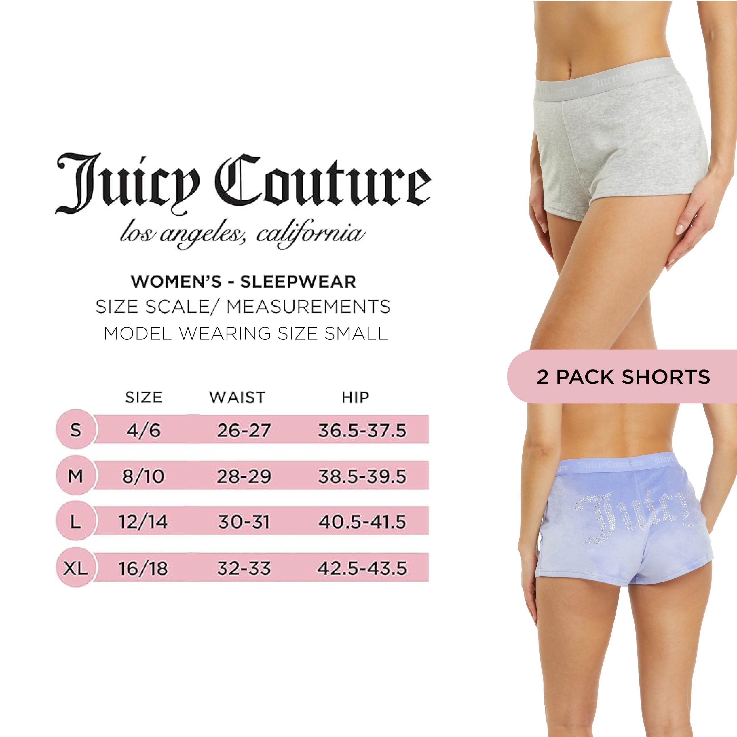 Juicy Couture Velvet Fleece Two Pack Short Set pantaloncini Donna