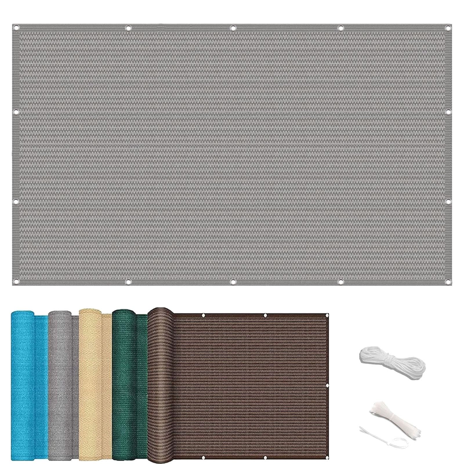 Brise-vue pour balcon haut de gamme résistant intempéries gris clair