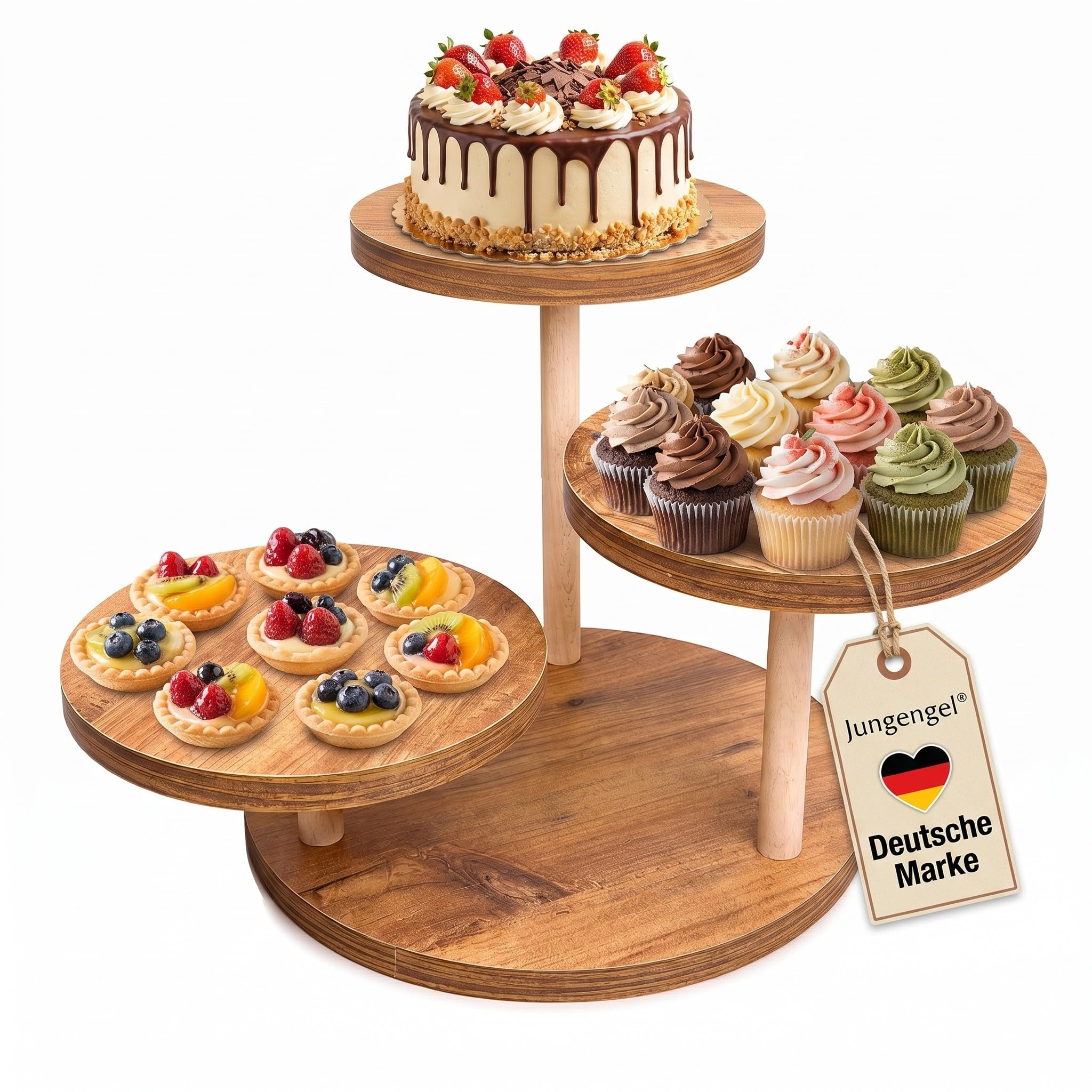 Etagere 3 Etagen Tortenständer Holz Ø 22 cm stabil
