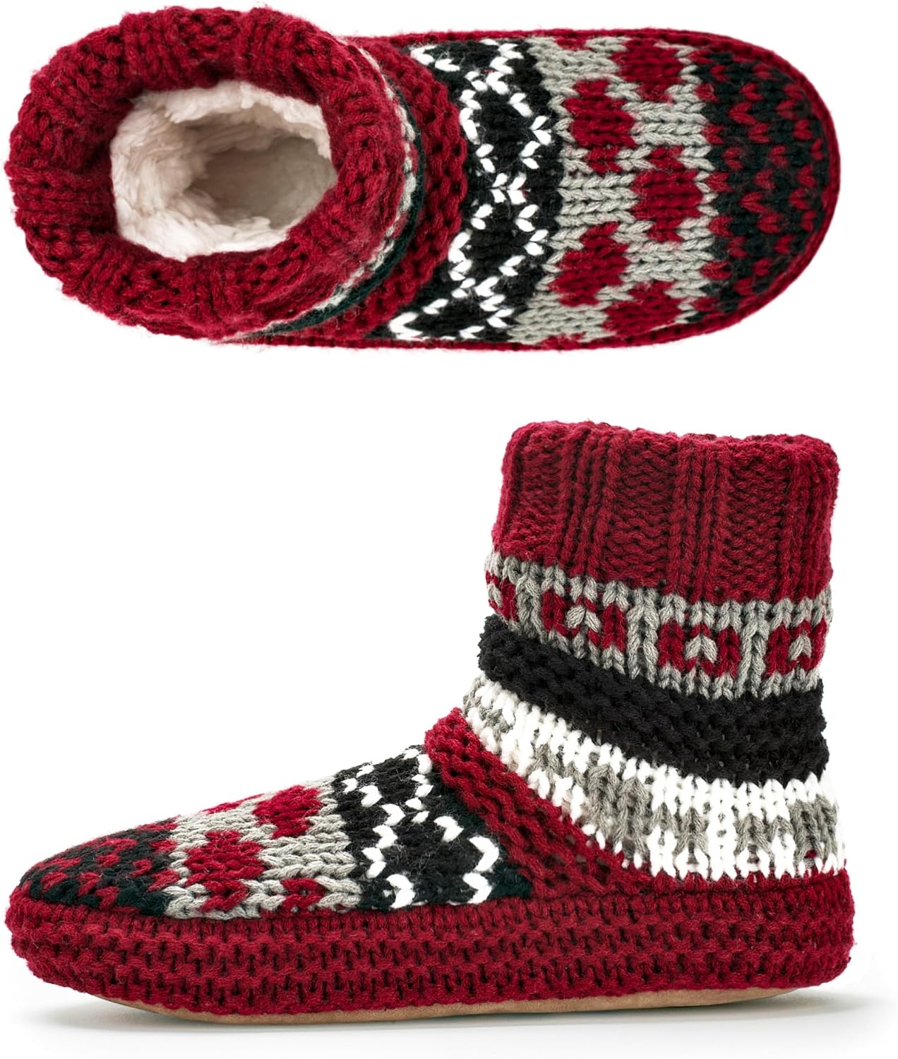 The Metluks Womens Slipper Socks Warm Nordic Knit Non Slip Soft Sole