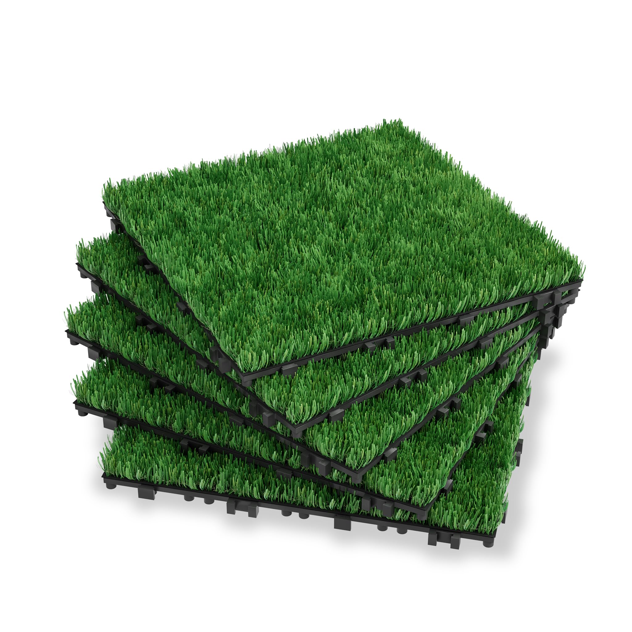 LZQ 55 szt. / 5㎡ sztuczny dywan z trawy 30 x 30 cm, grubość całkowita 4 cm, mata trawiasta na rolkach, z tworzywa sztucznego PE, odporna na działanie promieni UV, sztuczny trawnik do ogrodu, na