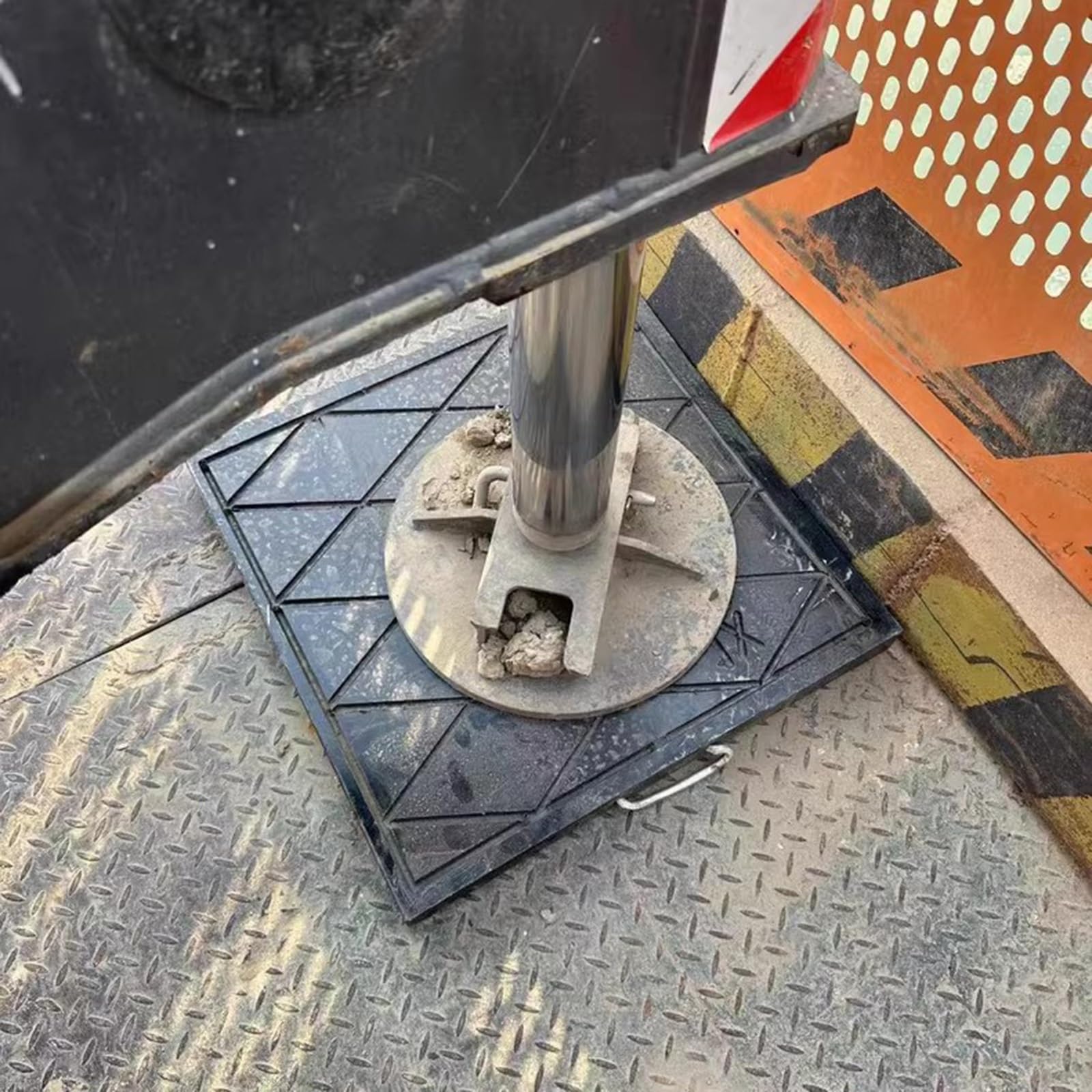 Wysokowydajna stopka podporowa do przyczepy – gumowa stopka poziomująca do samochodów kempingowych, stabilizator z antypoślizgową powierzchnią, 35 x 30 x 6,5 cm (jasnoszary), poprawia stabilność i
