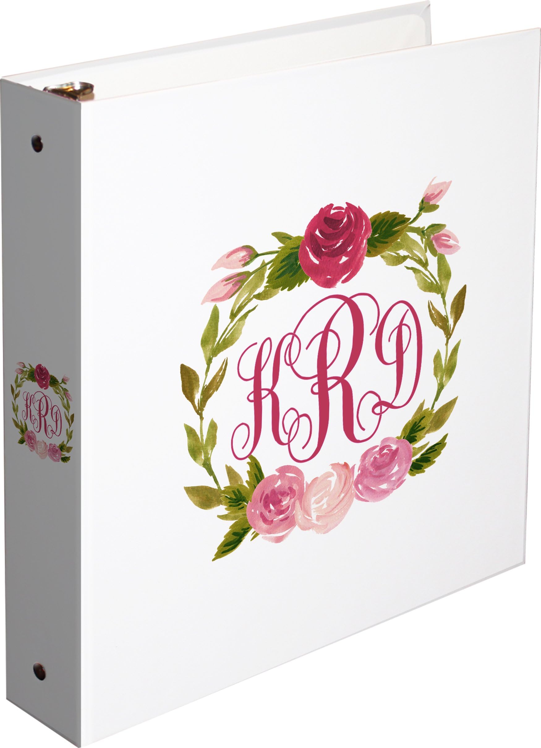 Personalized 3-Ring Binder (Traditional Monogram with Flowers)