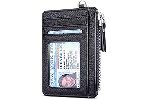 Ultra Slim Minimalist Zipper Wallet with RFID Blocking
