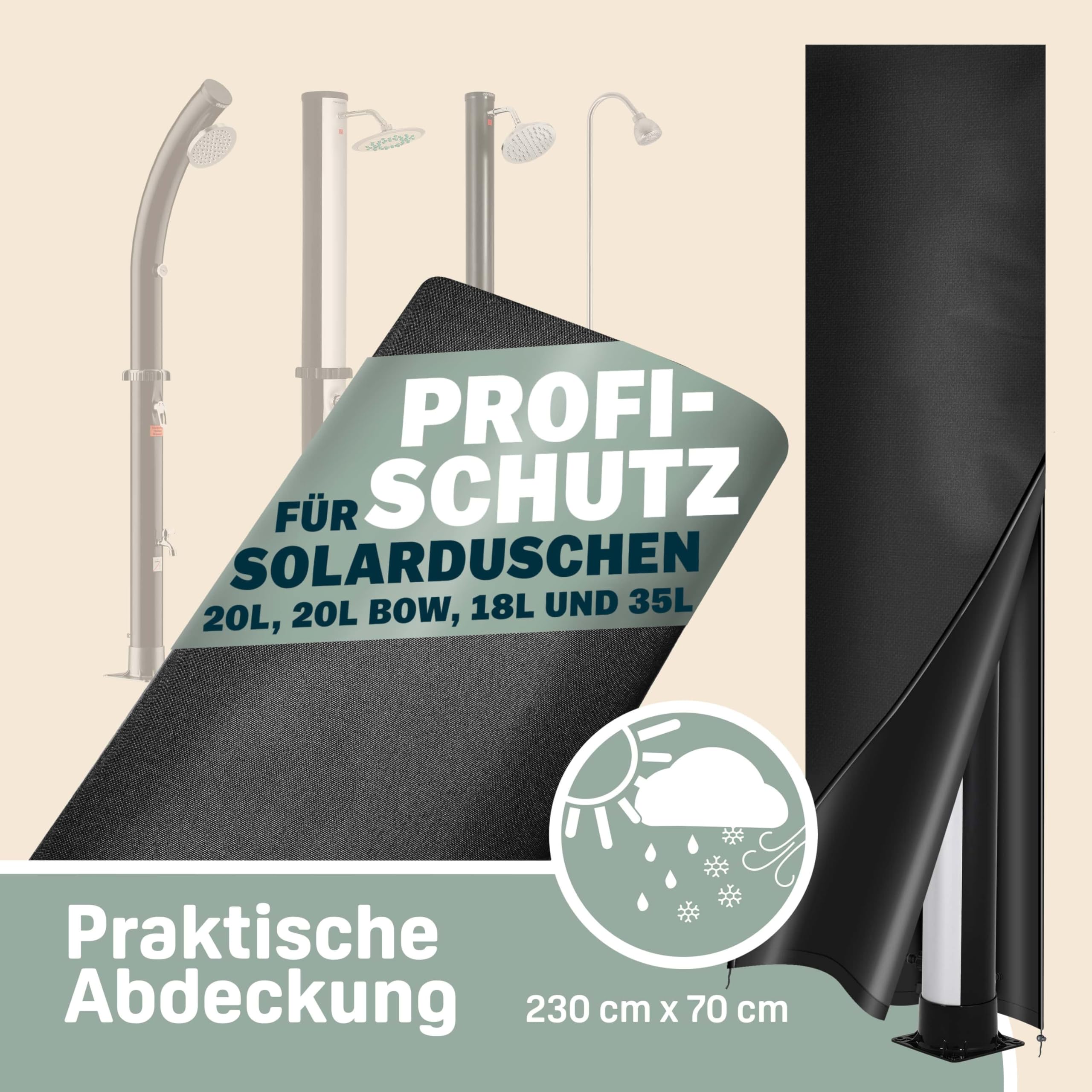 Monzana® Solardusche 35 Liter Gartendusche Campingdusche Pooldusche Außendusche UV-beständig PVC Regenduschkopf