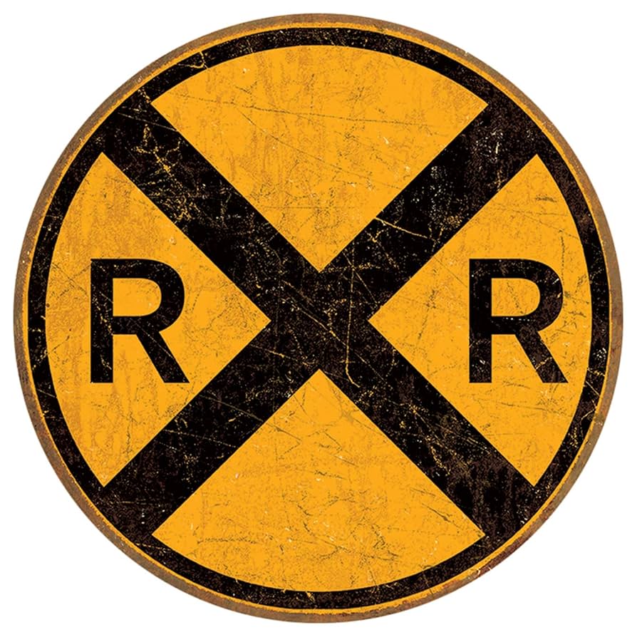 Amazon.com: Vintage Style Railroad Crossing 12 amazon-com-vintage-style-railroad-crossing-12-round-metal-sign-home-kitchen