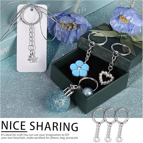 Miniatura 6 de Teenitor 120 piezas de anillos para llaveros, llaveros de 1 pulgada, suministros para hacer llaveros, llavero para manualidades, llave, automóvil