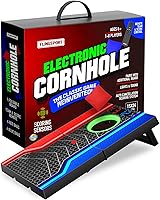 Vista 1 de Juego de tablas de cornhole electrónicas, puntuación automática, incluye 1 tablero de cornhole, 1 control remoto y 8 bolsas de frijoles