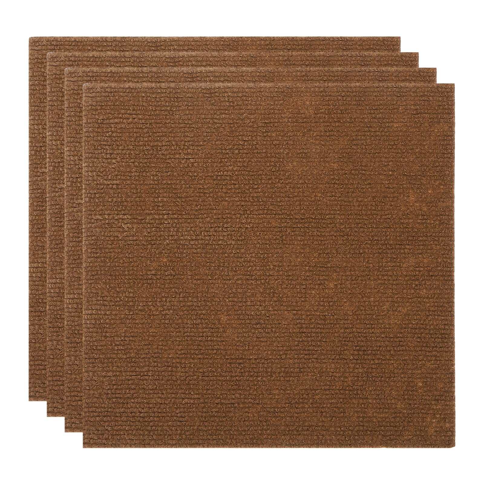 Carreaux de moquette autocollants PATIKIL en polyester marron pour table | Lot de 4