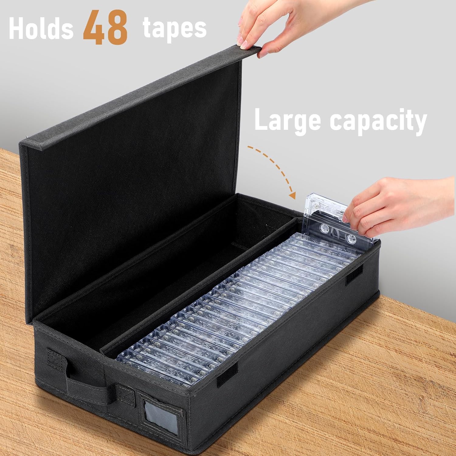 Weysat 6 Packs Stackable Cassette Tape Storage Boxes Practical Holder Dust Proof Racks with Lid 16. 34 x 9. 25 x 3. 54 Inches Holds 288 Cassette Cases Grey