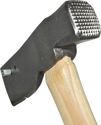 Miniatura 3 de Hacha de teja para techos con cara de golpe fresada, calibre de exposición de tres posiciones (4½", 5", 5"), ranura para clavos y mango de madera de