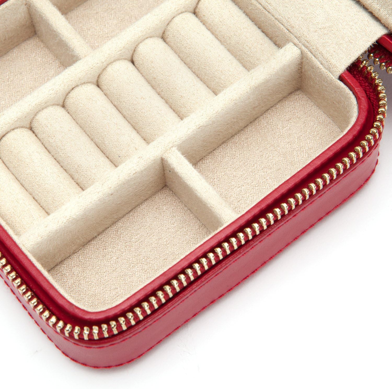 WOLF Caroline Zip Travel Case, 4.5x4.5x2.5, red: Home & Kitchen