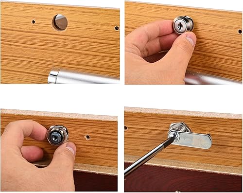 Miniatura 5 de Cerradura de leva para gabinete con llave similar, cerradura de caja de herramientas cilíndrica de 1-18 pulgadas con llaves, cerradura de cajón