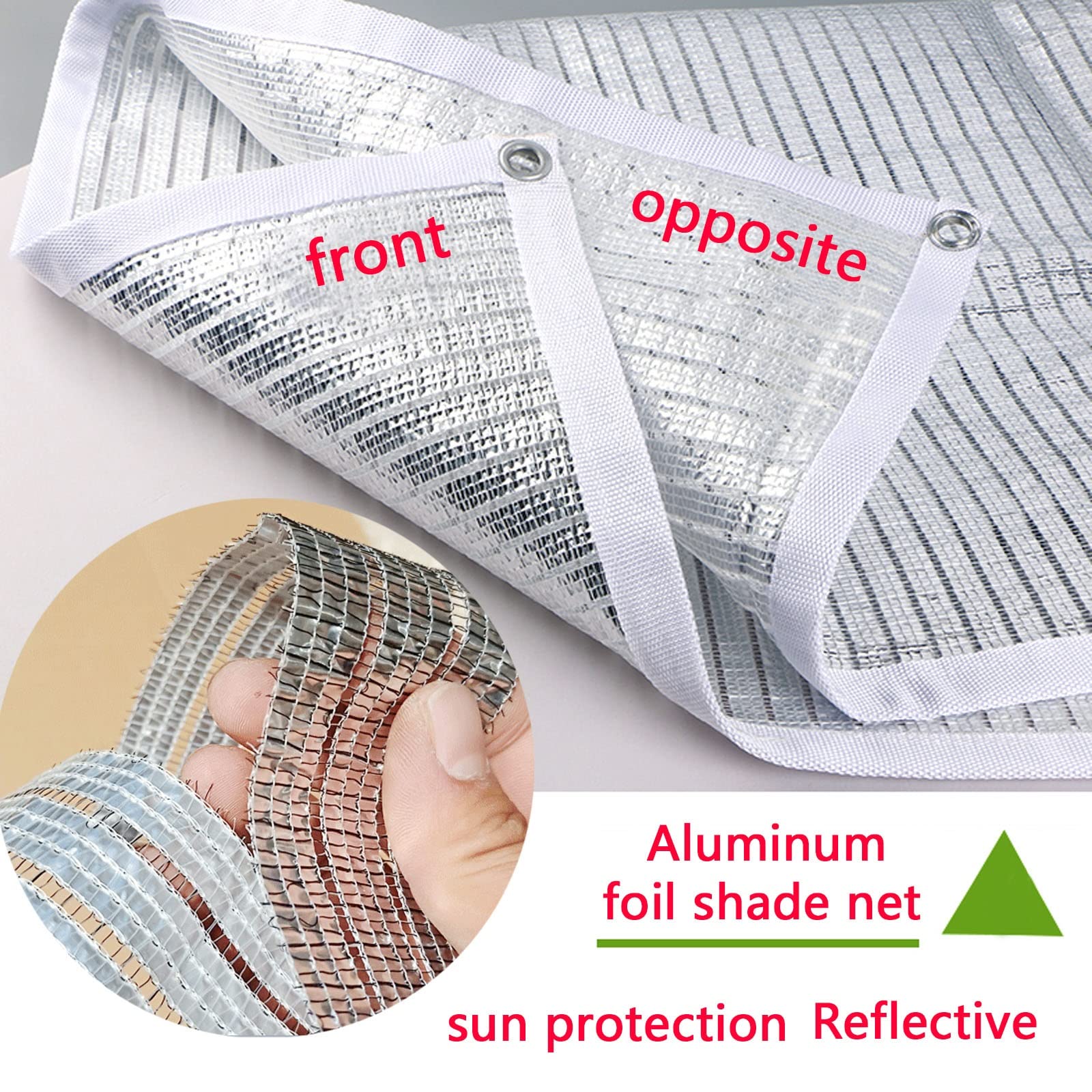 Toldo Con Ojales Transpirable Lámina De Aluminio Lona Exterior, Multifunción Protección Solar Rayos 75％UV Fácil De Plegar Permeablepara, Protección De La Privacidad Toldos Para Jardin ( Size : 3x3m )