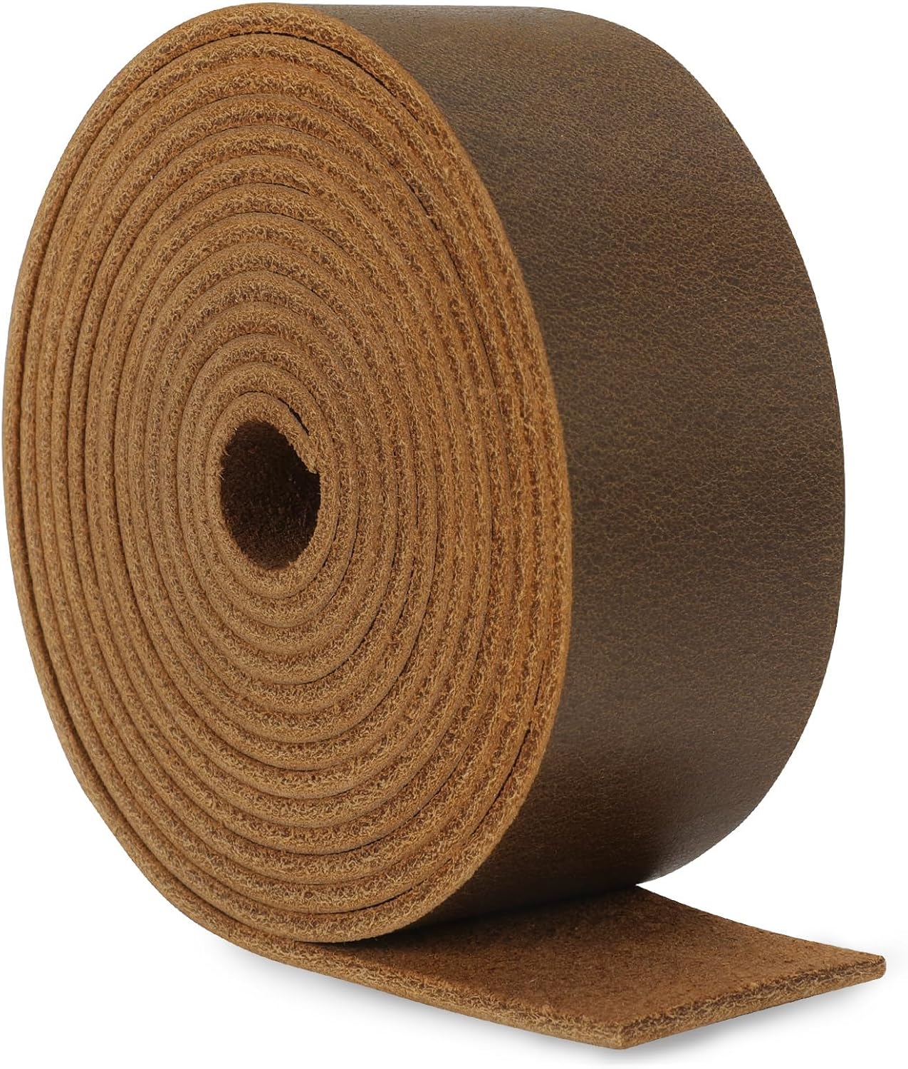 Jack&Chris 72.5 Inches Long Leather Straps for Crafts, 1.5 Inch Wide Leather Strips, Full Grain Leathers for Handmade Arts & Craft Projects, Ropes, Stamps, Dark Brown