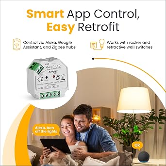 Candeo Zigbee Smart Switch Module | Wireless & Remote Control | Compatible with Alexa & Google Home + Home Assistant, zigbee2mqtt & other zigbee hubs | Versatile for Lighting & Appliances