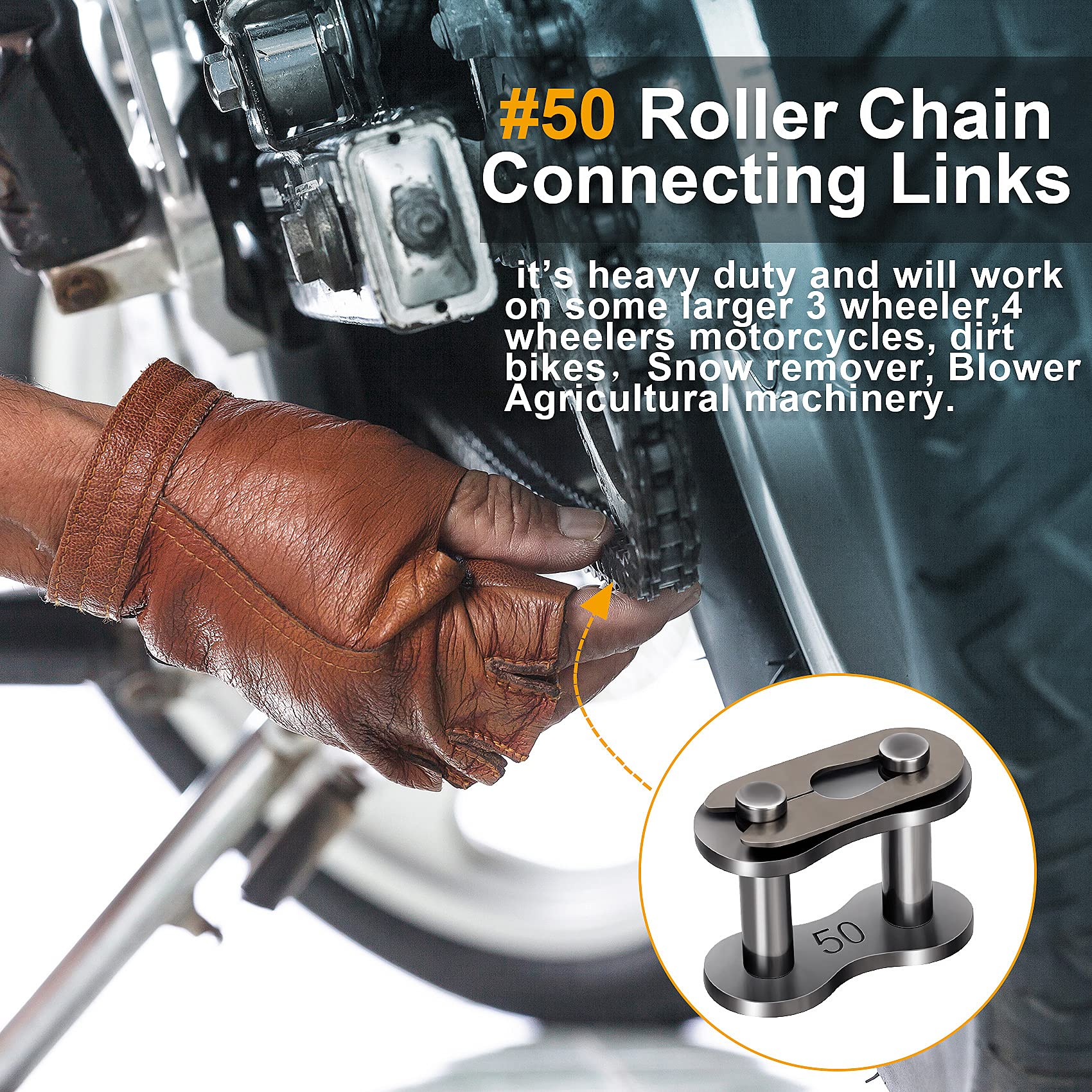 OIIKI 10 Pack #50 Roller Chain Connecting Links — Amazon image 5