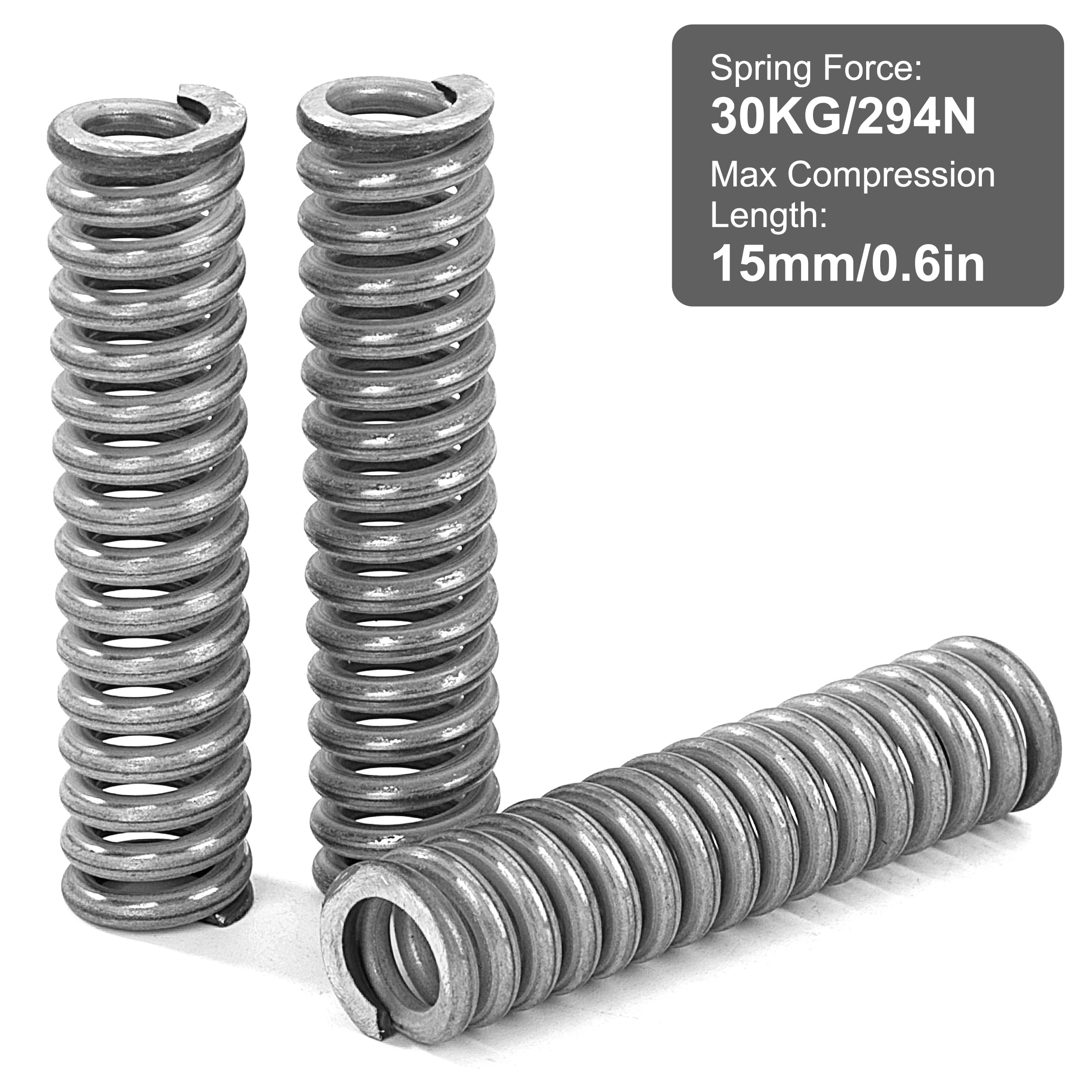 GUNGY Druckfedern Edelstahl 10 Stück - 0,7mm Draht, 12mm Außendurchmesser, 50mm Länge