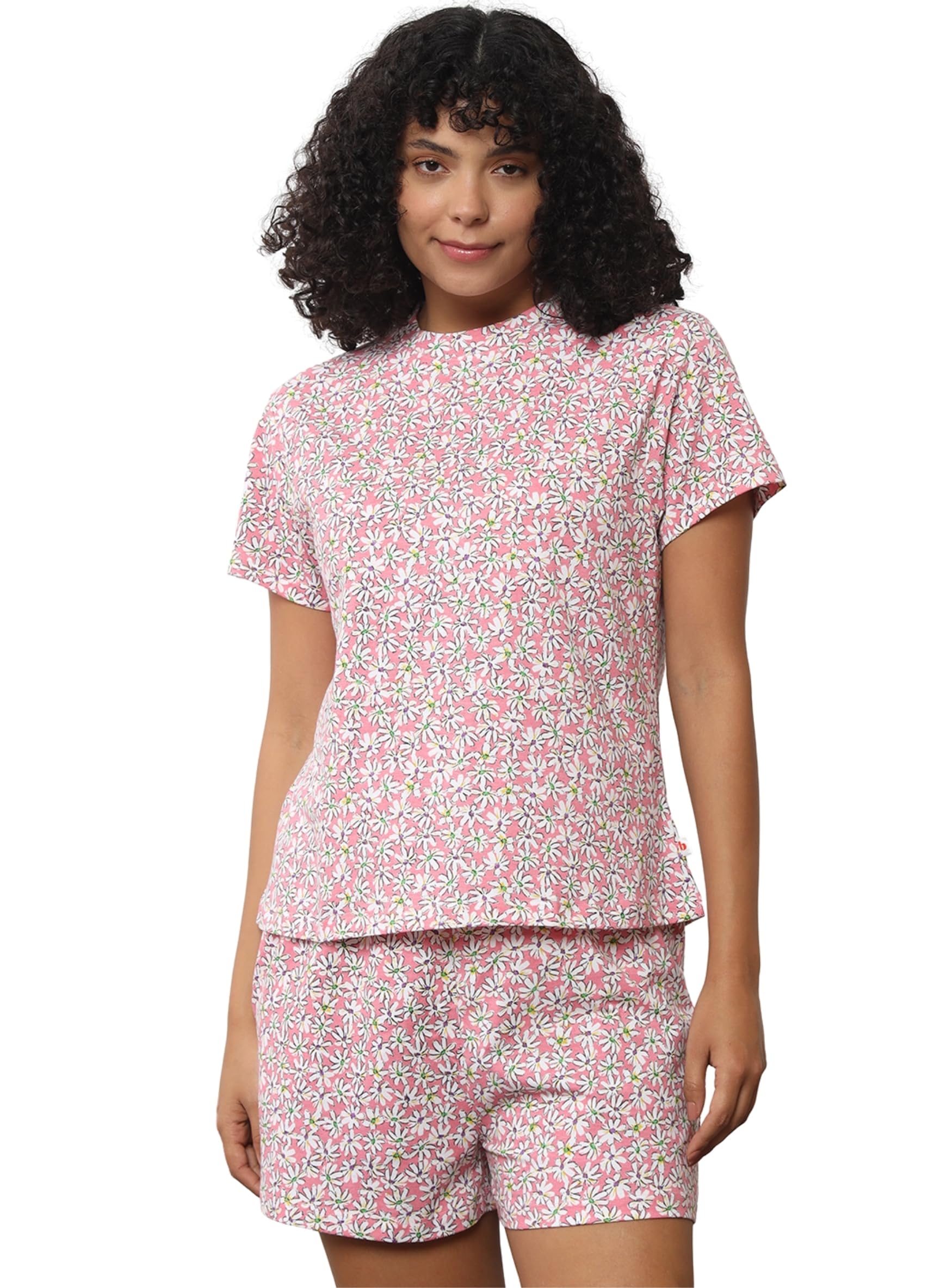 | Woman Printed Cotton Knit Short Lounge Set | Pajama Set | Lounge Set for Women-image-2
