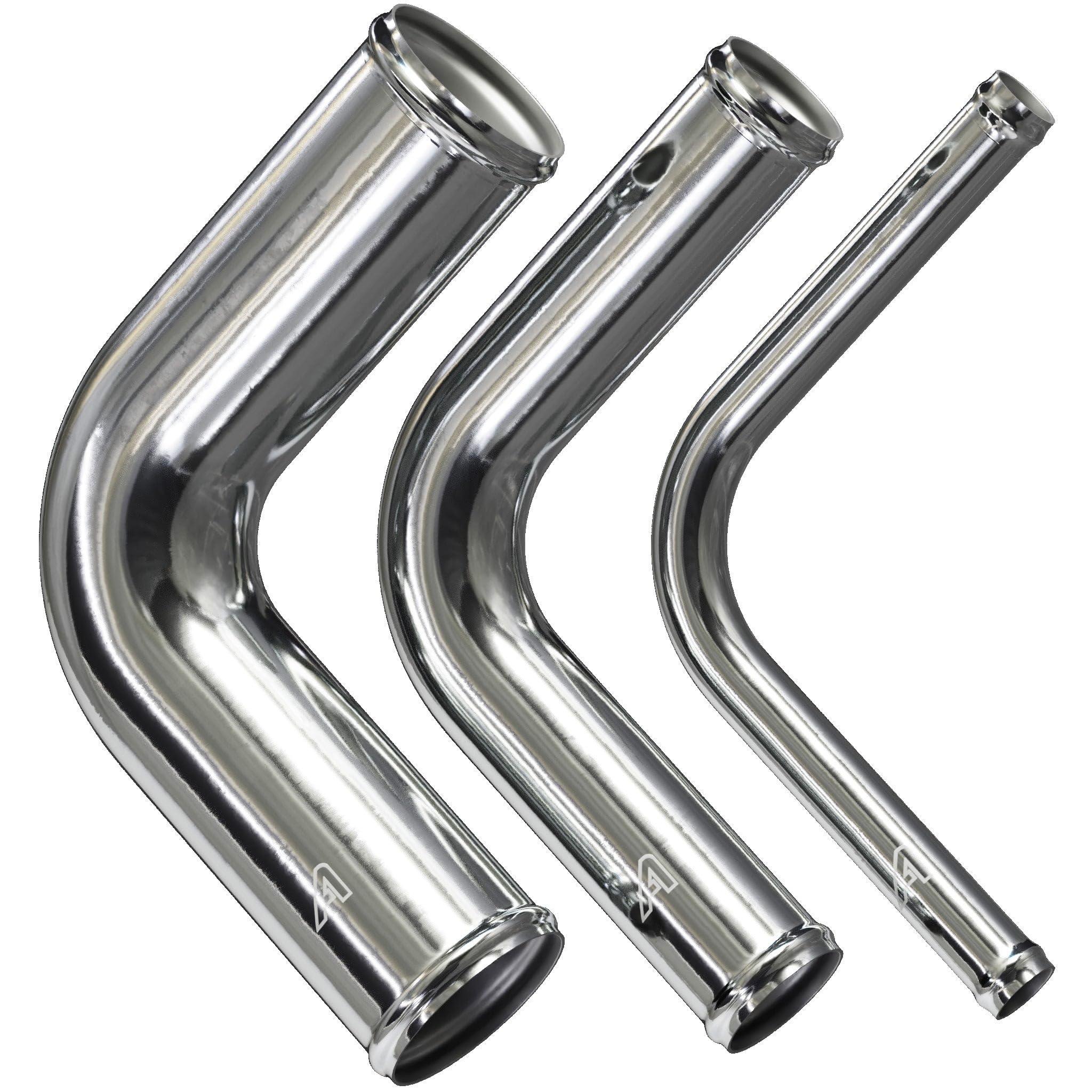 AP Automotive Tubo intercooler in alluminio con diametro esterno di 51 mm (2 pollici) Tubo intercooler universale a gomito da 90 gradi, lunghezze delle gambe di 150 mm (6") x 150 mm (6")