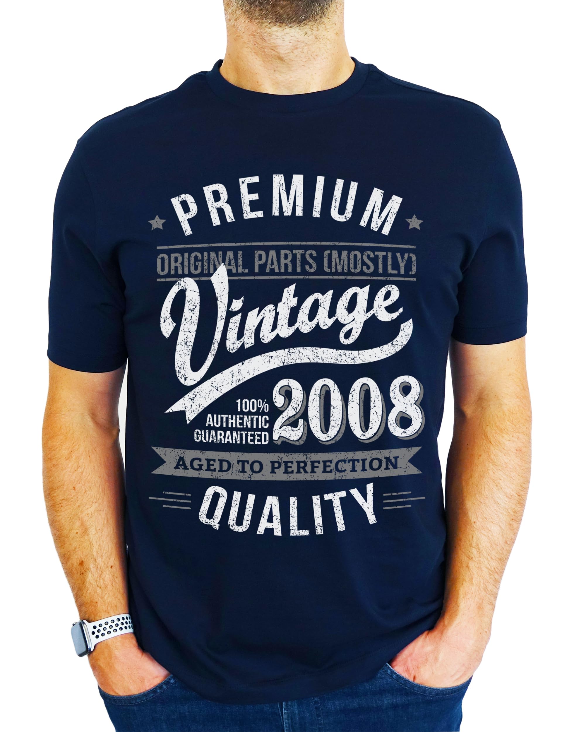 My Generation T-Shirts Men's Navy 2008 Premium Vintage Year - Aged To Perfection - 18Th Birthday Gift | Present T-Shirt 2XL