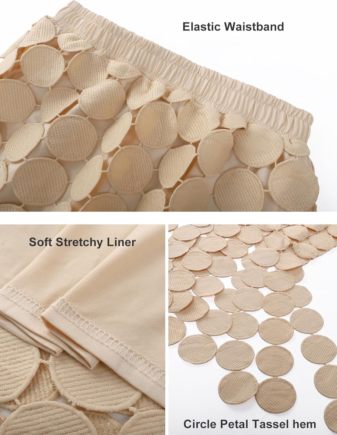 Flygo Womens Maxi Skirt 2025 Summer Boho Hollow Out Fringe Hem High Waisted Lace Long Skirts for Party Wedding Beach - Image 6