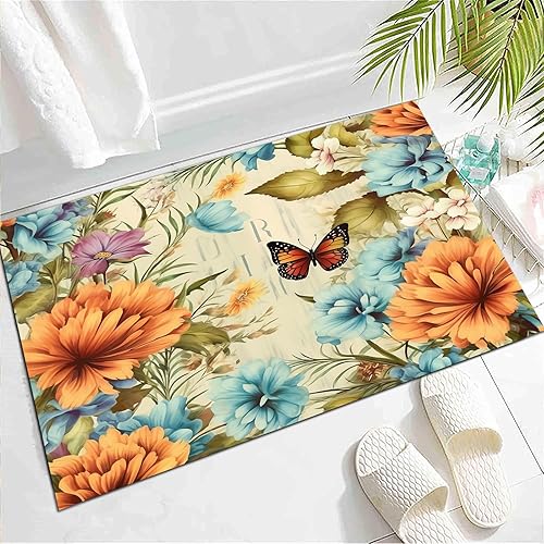 Miniatura 4 de TEBUTI Alfombra de área de arte abstracto de mariposa para interiores, alfombra antideslizante para cocina, sala de estar, dormitorio, comedor