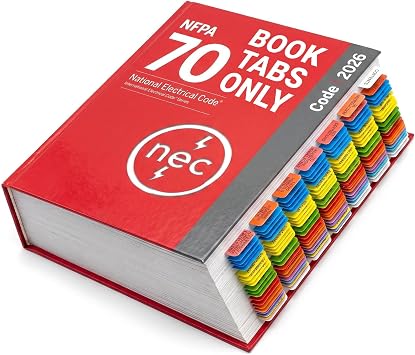 TINGYI Nation Electric Code 2026 N/E/C Index Tabs,192 Electrical Code Tabs - Color-Coded with Wire Chart, Formula Guide, Ohms Law Stickers, Alignment Guide and Bookmarker