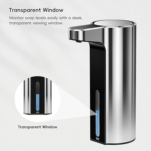 Miniatura 3 de EKO Aroma - Dispensador automático de jabón líquido de 9 onzas líquidas, recargable y resistente al agua para cocina y baño, con control de volumen