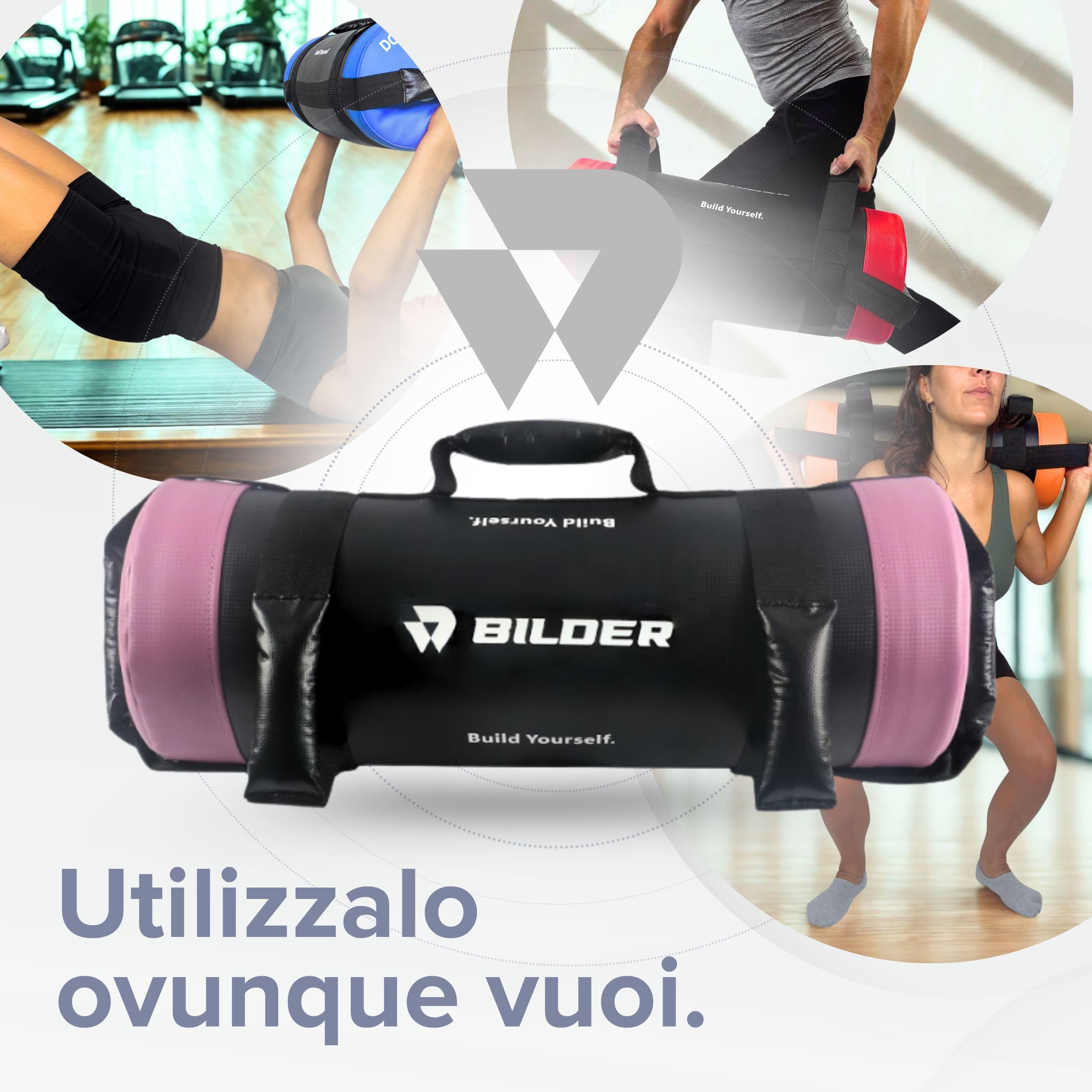 BILDER - Powerbag Compatto 25 Kg con Sabbia Metallica, Sandbag Fitness per Forza, Resistenza e Core Training, Sacco Pesi Palestra con Maniglie Multiple, Attrezzi Palestra Casa per Allenamento Completo - 5