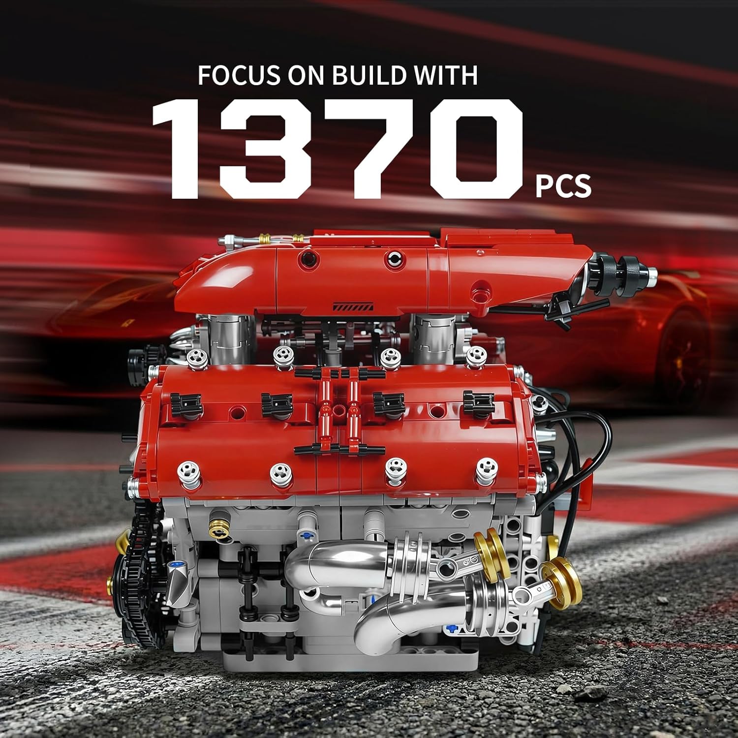 V8 Engine Model Kit, Build Your Own Visible Car Motor, Advanced STEM Mechanical Building Block Set for Adults, Collectible Engine Model for Display, Desk Decor & Gift for Car Lovers - Image 4