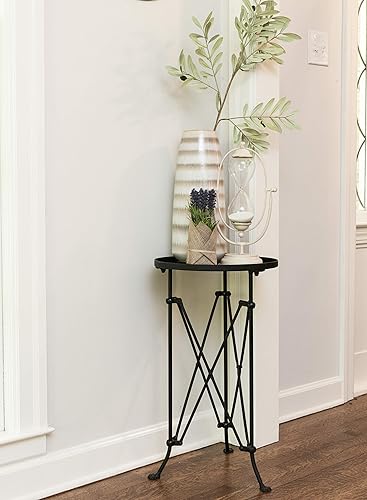 Miniatura 2 de Creative Co-op EC0113 Mesa redonda de metal, 25 pulgadas, color negro