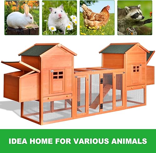 Miniatura 4 de XAZIBOSI Gallinero grande de 124 pulgadas con jaula de aves de corral con cajas nido, 6-8 pollos