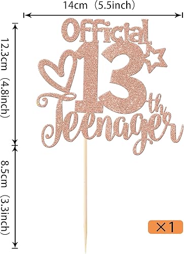 Miniatura 2 de 1 paquete de 13 decoraciones oficiales para tartas de 13 años con purpurina para decoración de pasteles de cumpleaños 13 Fabulosos 13 cumpleaños
