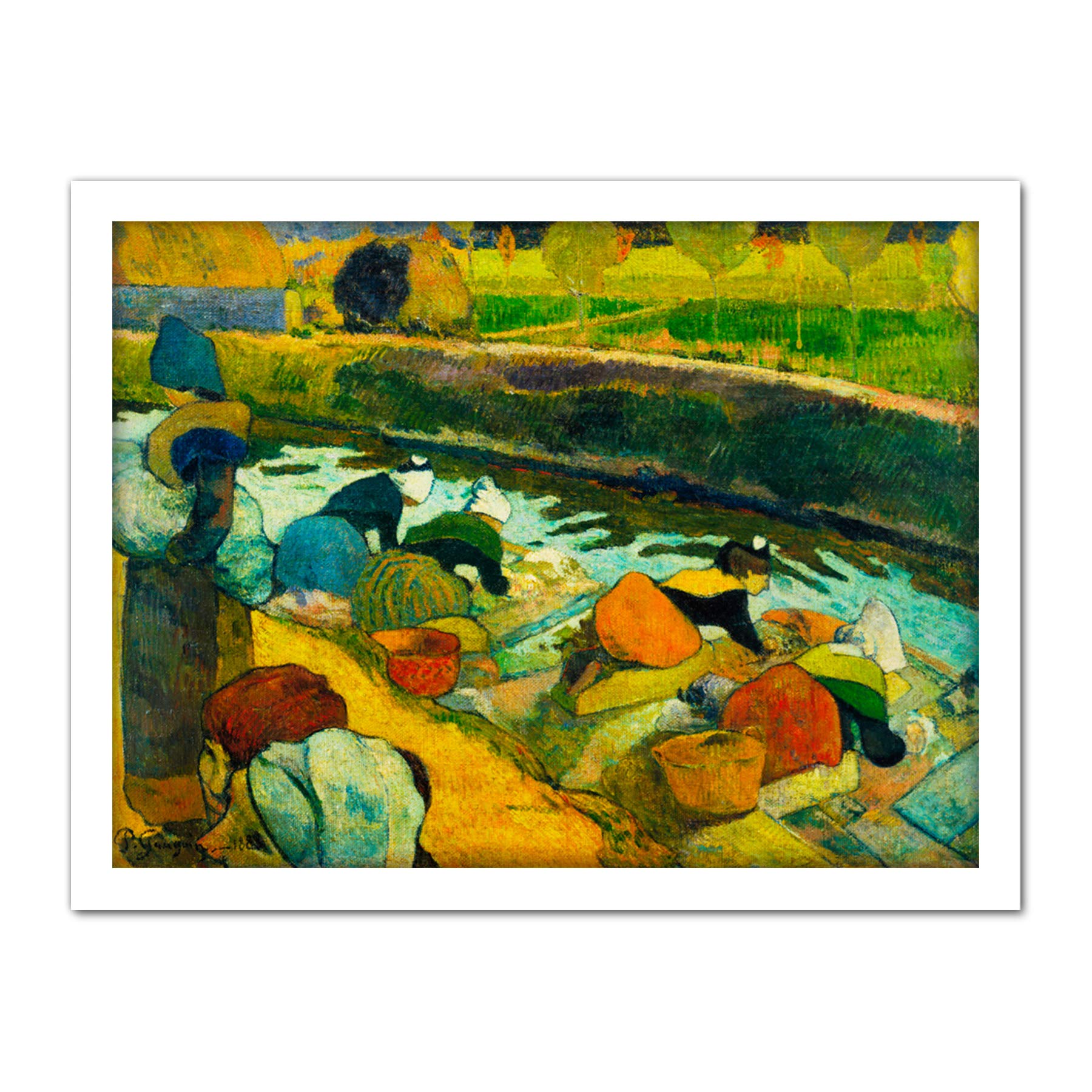 Paul Gauguin Washerwomen Large Framed Art Print Poster Wall Decor 18x24