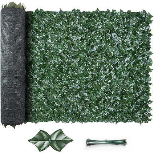 VEVOR Artificial Ivy Privacy Fence Screen, 96 x 72 in Faux Ivy Vine Leaf Hedges Fence, Greenery Privacy Fence with Mesh Cloth Backing, Green Wall Decoration for Outdoor Garden, Yard, Balcony