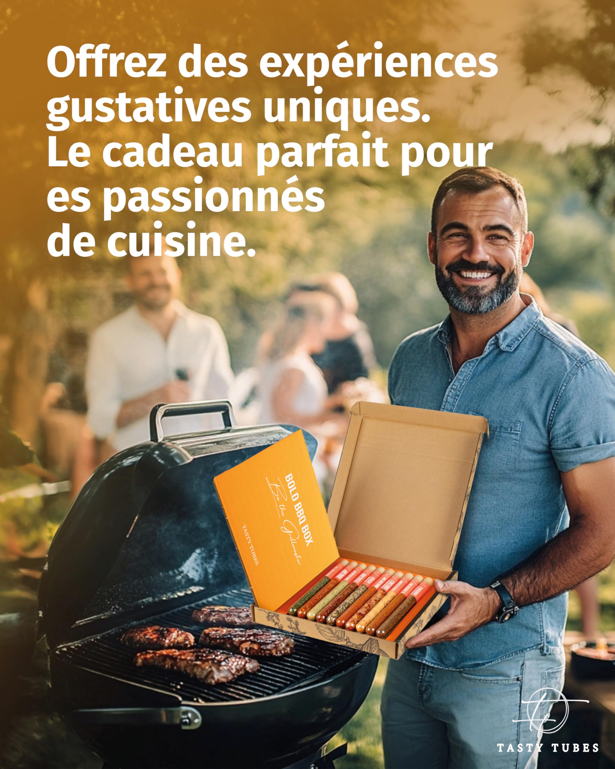 Tasty Tubes – Bold BBQ Box – Coffret d’épices – Cadeau original pour hommes & femmes – 10 mélanges BBQ, dips & beurres aux herbes – Coffret cadeau pour passionnés de grillades - 2