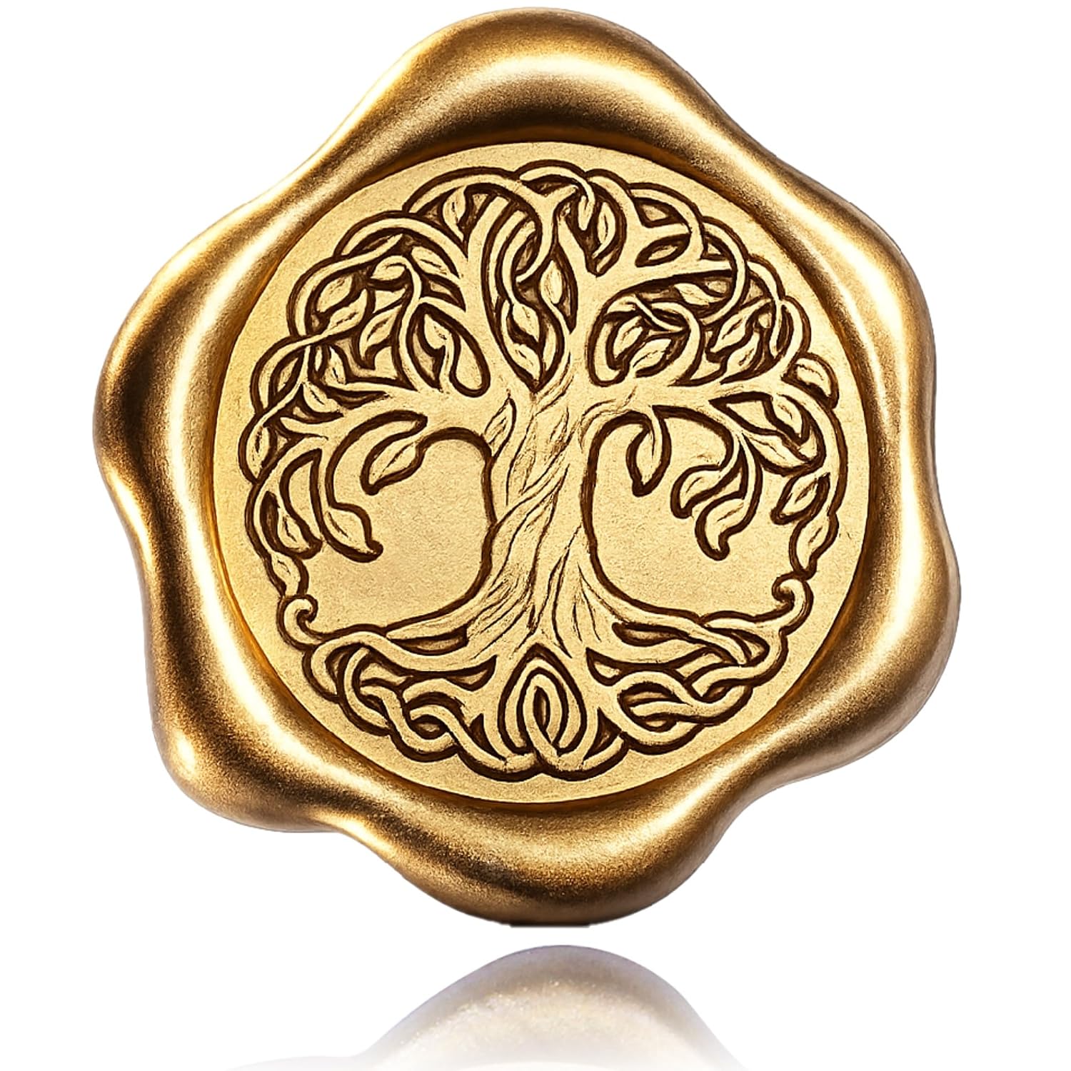 SWANGSA 50 Pcs Celtic Tree of Life Wax Seal Stickers, Antique Gold Self Adhesive Envelope Seal Stickers for Wedding Invitation, Greeting Cards, Gift Wrapping