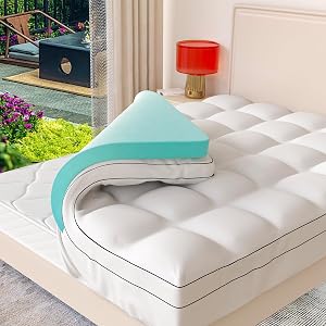 Memory Foam Mattress Topper California King Size Dual Layer 4 Inch Mattress Pad 2 Inch Gel Memory Foam