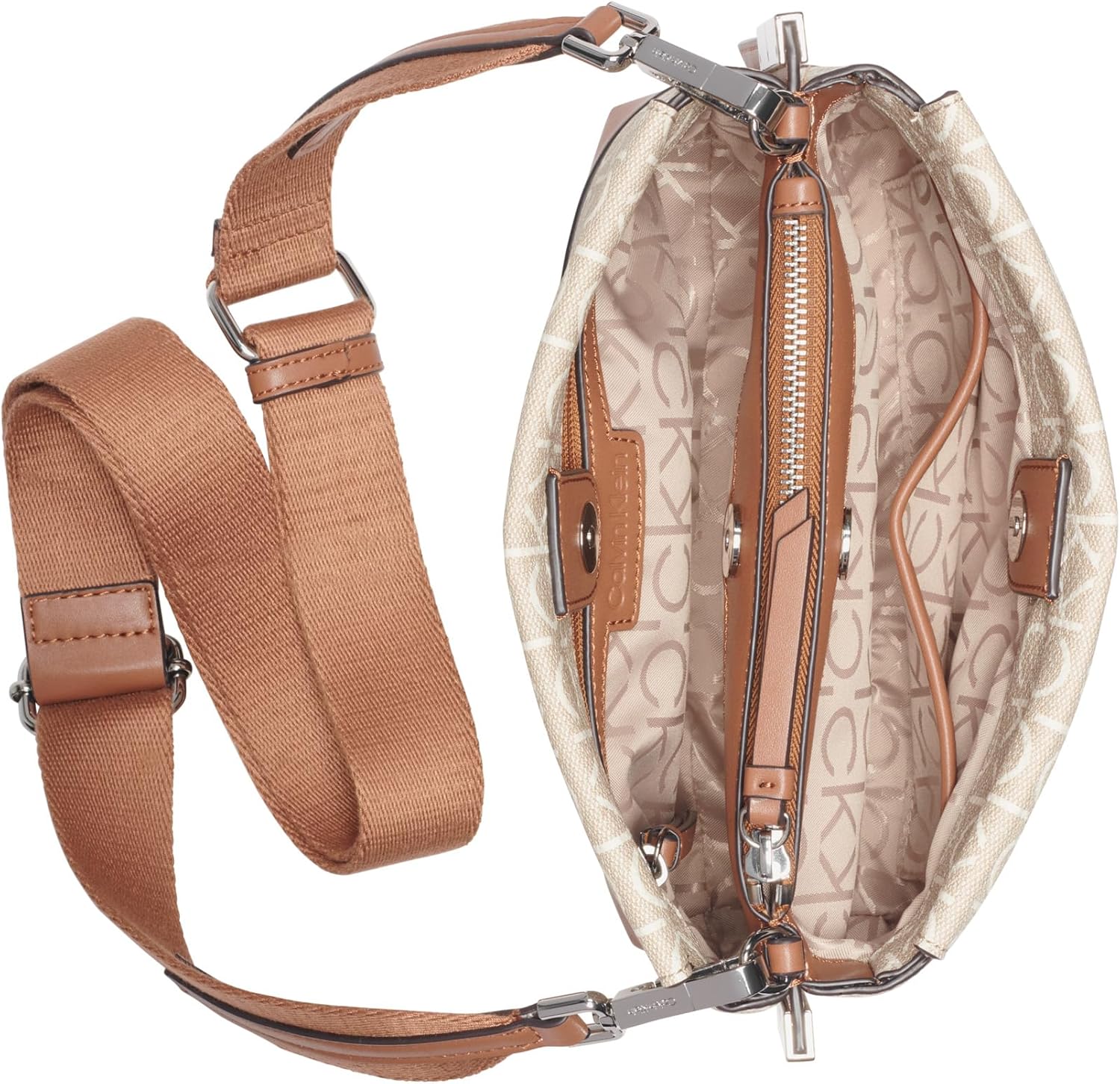 Calvin Klein womens Bianca Triple Compartment Crossbody - Image 2