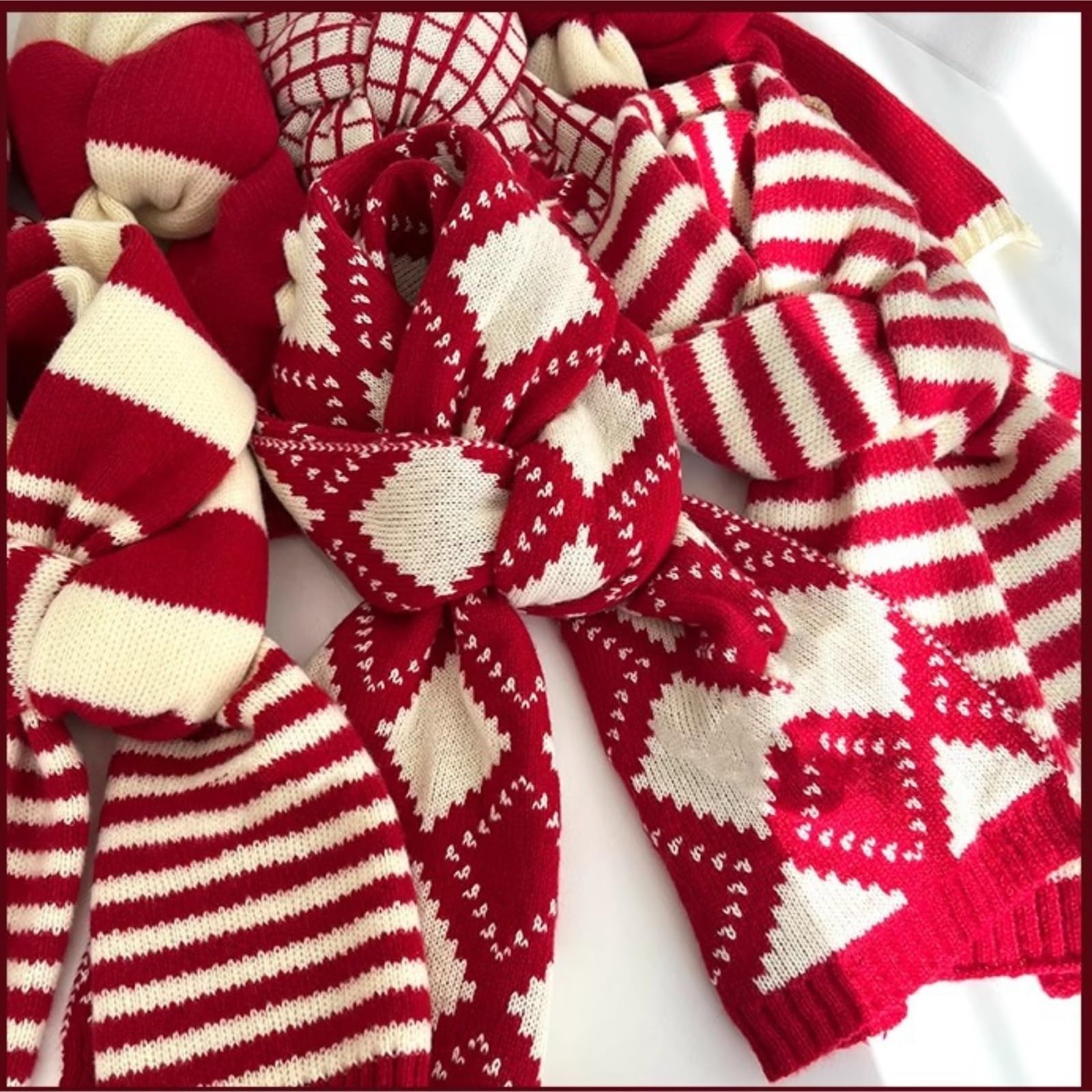 écharpe d'hiver Écharpe tricotée tendance d'hiver, couleur unie, chaude, cache-cou for femmes, hommes et enfants, for Noël echarpe