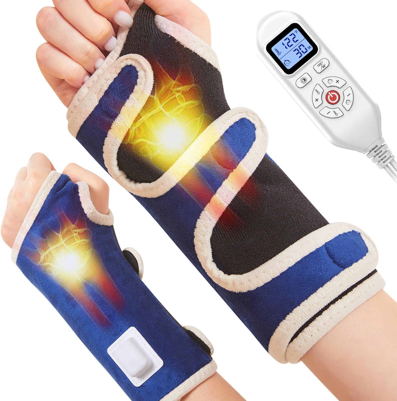 JOBYNA Heating Pad for Wrist Pain, 30S Fast Heat Heated Wrist Wrap, 86158℉, 10