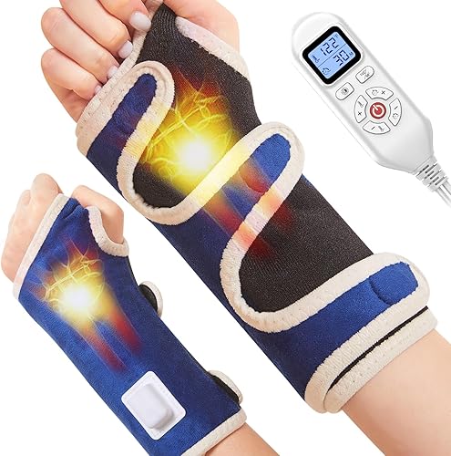 JOBYNA Almohadilla térmica para dolor de muñeca, muñequeras calentadas para artritis, alivio del túnel carpiano, esguinces en el pulgar,