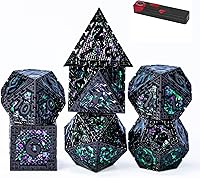 Vista 17 de UDIXI - Juego de dados de 12mm Mini DND, juego de 7 dados de metal poliédricos D&D para juegos de rol (Cobre)