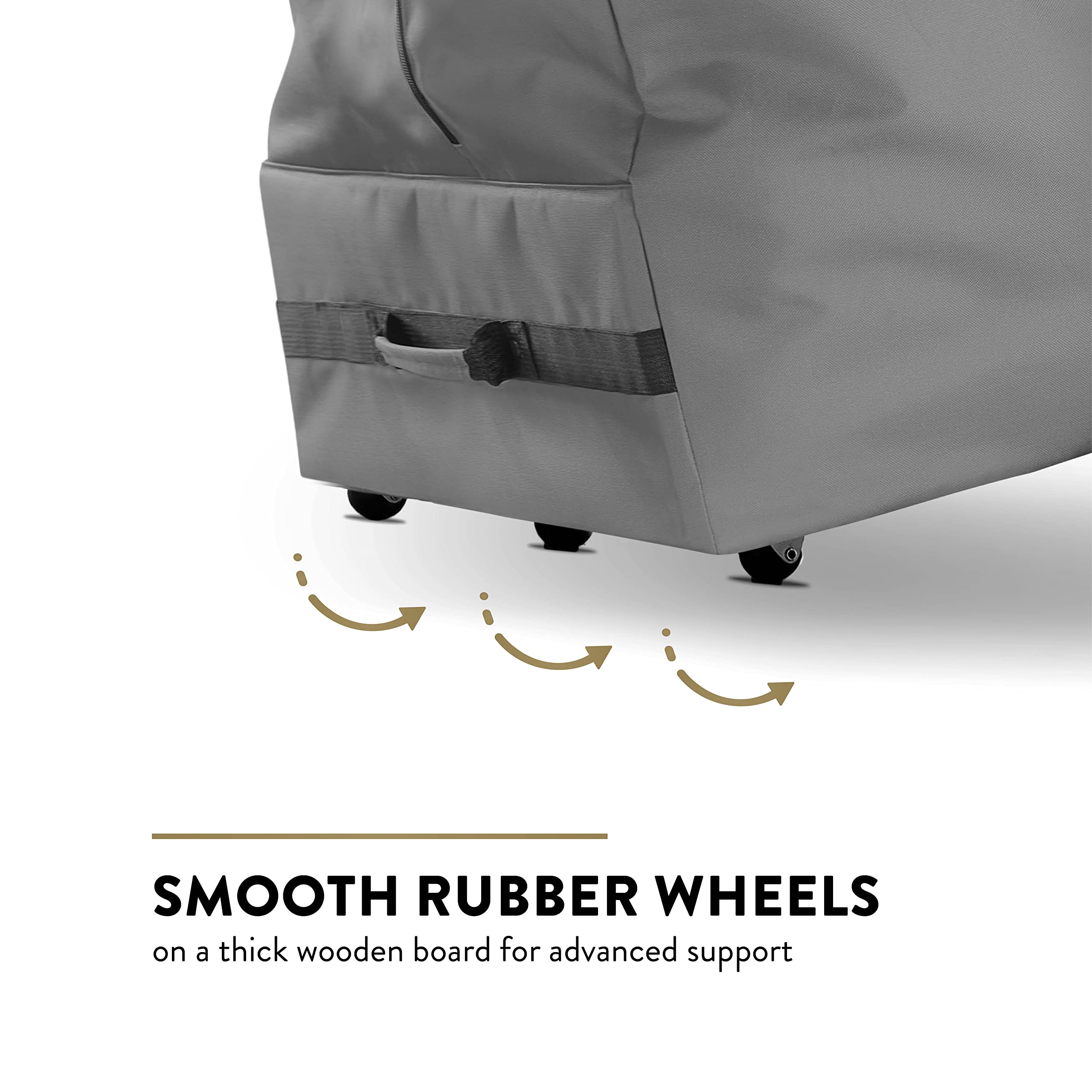 Zober Christmas Tree Storage Bag 9 Ft - Rolling Christmas Tree Storage Box - 600D Oxford, Durable Handles & Wheels, Clear Top - Large Christmas Tree Bag - Gray