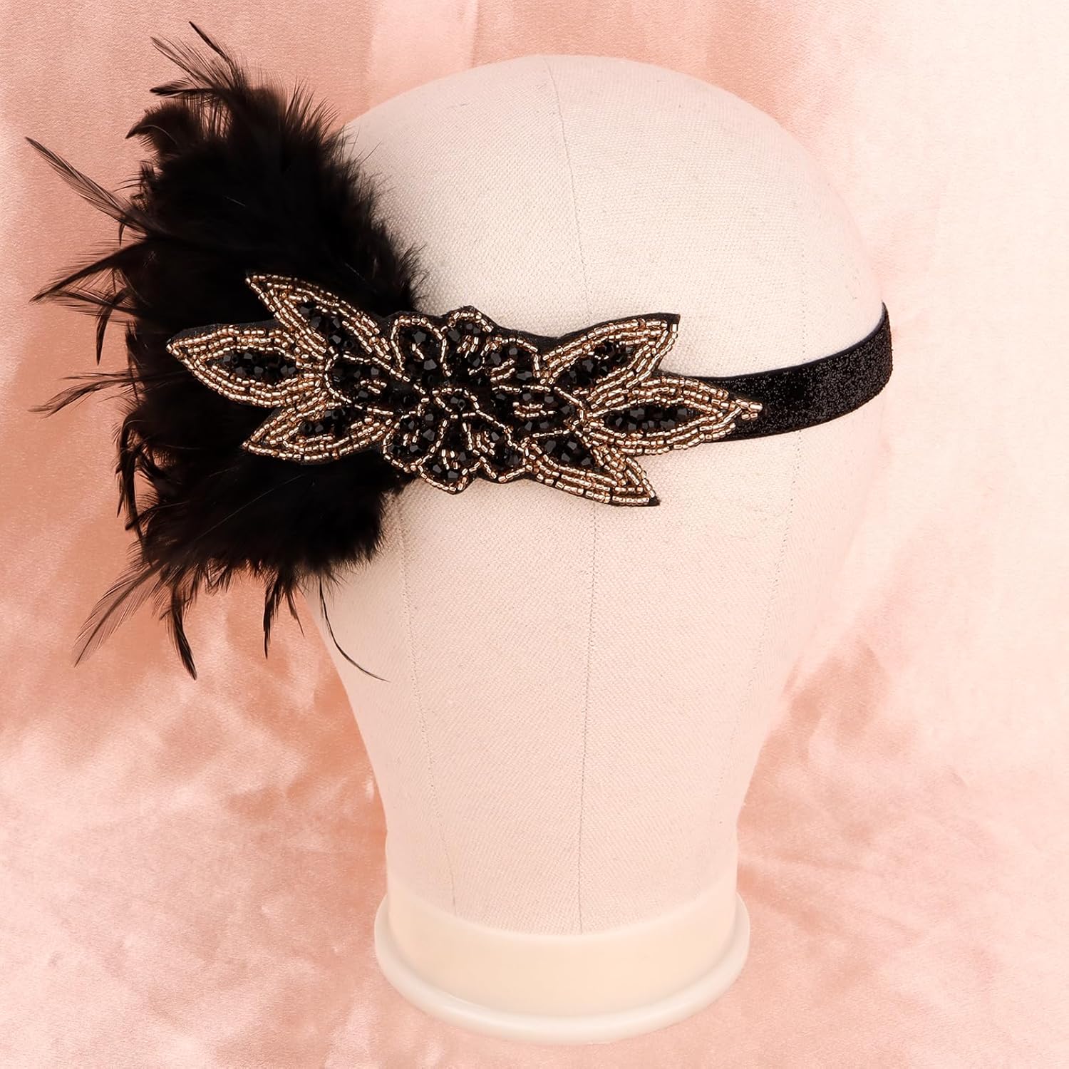 1920s Flapper Accessories for Women Roaring 20s Great Gatsby Costume Accessories Flapper Headpiece Pearl Necklace Earrings Gloves for Halloween Party Cosplay - Image 8