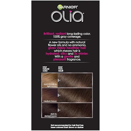 Vista 12 de Garnier Olia - Tinte para el cabello libre de amoníaco [4.0], marrón oscuro, 1 unidad (paquete de 4)