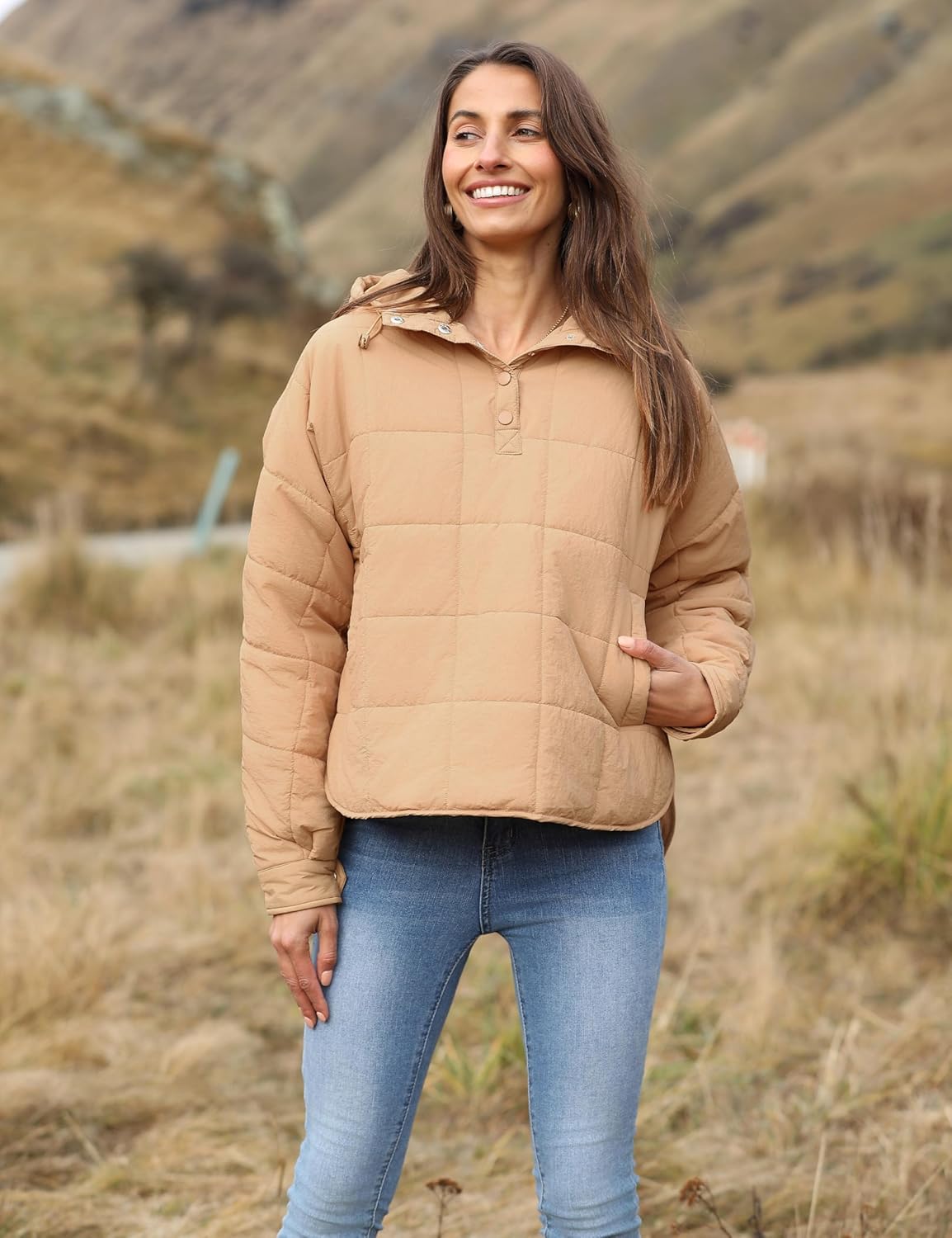 AMEBELLE Women's Oversized Hooded Puffer Jacket Quilted Jackets for Women Lightweight Winter Warm Padded Hoodies Coat